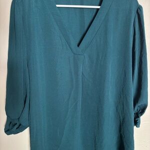 Maurices Teal V-Neck Blouse